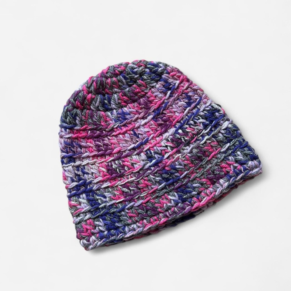 Hand-Knit Multicolor Beanie